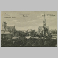 Torun, kosciol sw Jakuba od Szpitalnej, Pocztówka z ok. 1914 roku, przedstawiająca pl. św. Katarzyny, po lewej, Wikipedia.jpg